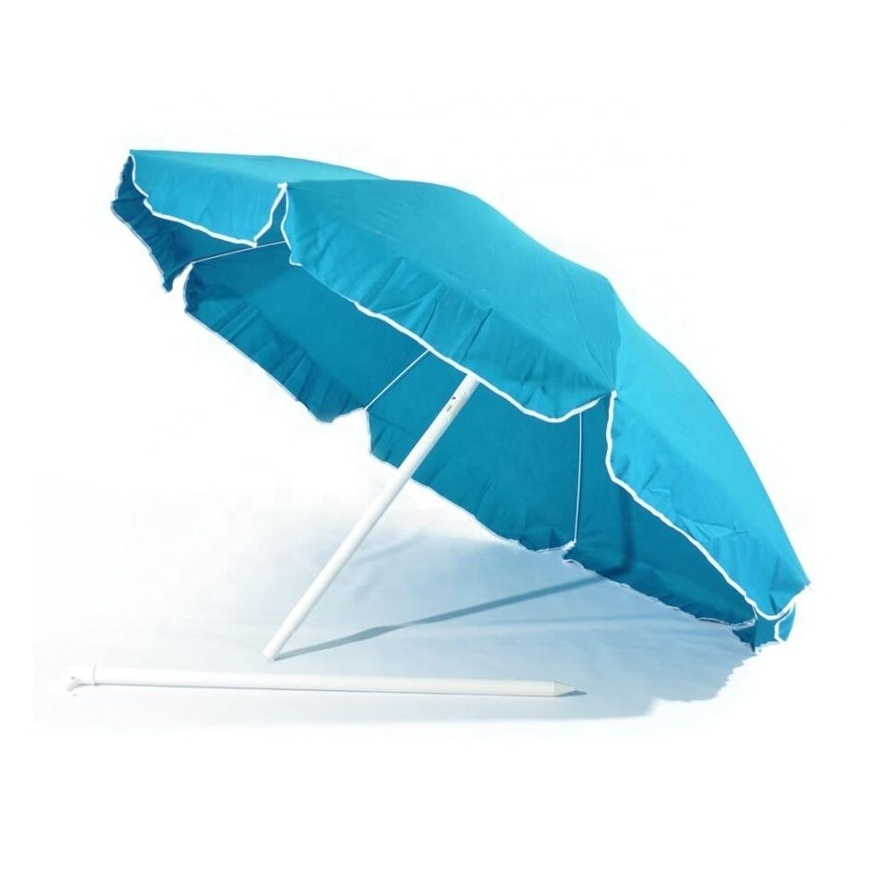 Outdoor Beach Umbrella 2.4M Popular Sunshade Umbrella Large Advertising Print Custom Logo with Adjustable Height