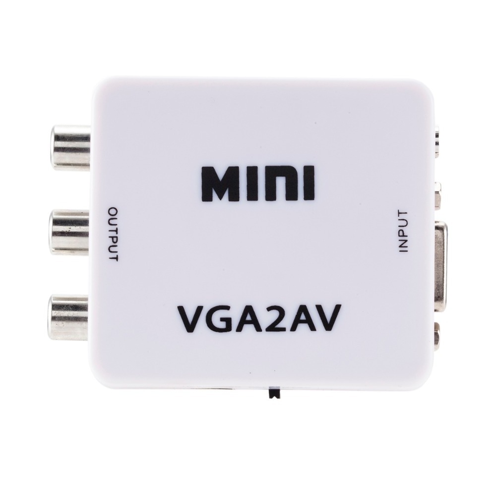 VGA to AV Mini Converter Adapter with 3.5mm Audio VGA to AV 1080P HD Converter Conversor VGA to AV For PC to TV HD Computer TV