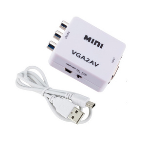 VGA to AV Mini Converter Adapter with 3.5mm Audio VGA to AV 1080P HD Converter Conversor VGA to AV For PC to TV HD Computer TV