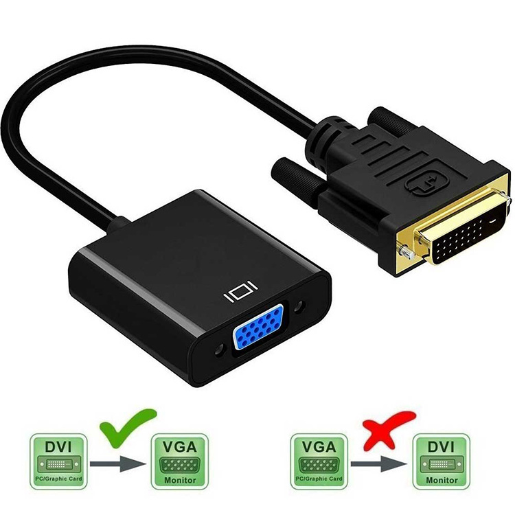 1080P DVI Male to VGA Female Video Converter Adapter DVI-D 24+1 25 Pin to VGA Adapter Cable DVI to VGA for TV PS3 PS4 PC Display