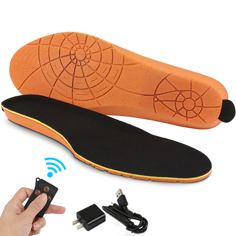 Wireless app remote control battery heated shoe insole with charger 3.7v 1800mAh