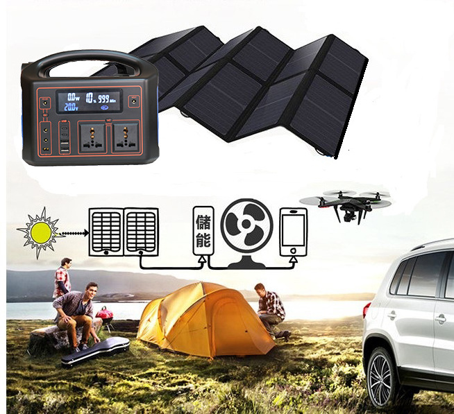 AC DC 500W 300W Portable Solar Energy Power Station Lithium Battery Charging Station for Outdoor Emergency Power Supply