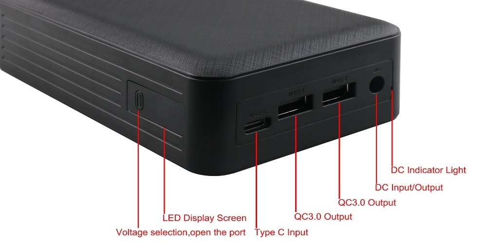 Best Selling DC output 5V 9V 12V 15V 19V 20V 24V Power bank USB laptop Charger Portable Power Bank for  Wifi For camera