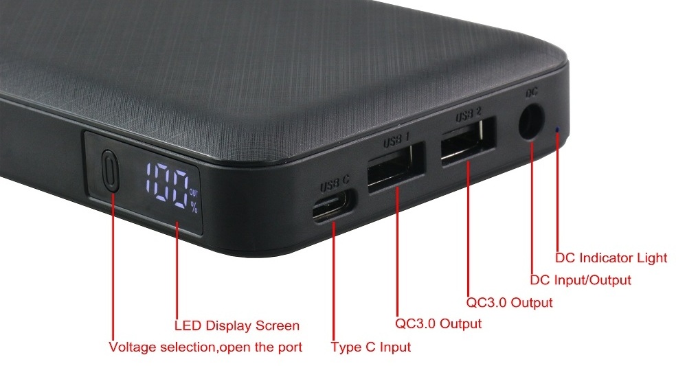 12V Lithium Multi-Function Emergency Portable Battery Pack Power Bank for Laptop Routers Digital Camera