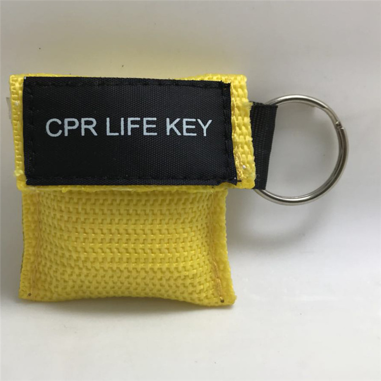 2022 New Customize CPR face shield training mouth to mouth CPR mask with key chain cpr life with keyring Nylon bag