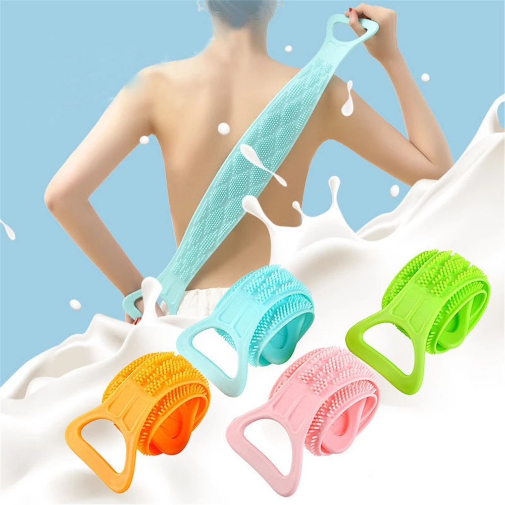 Exfoliator Massage Double Sided Shower Back Sponge Back Washer Body Brush Long Back Silicone Bath Scrubber