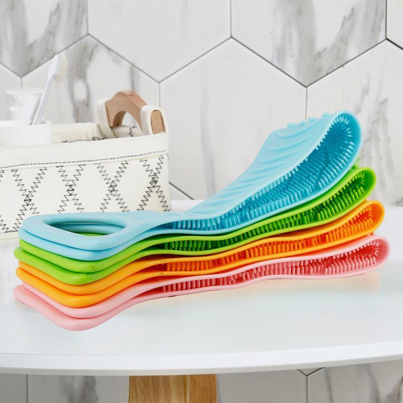 Exfoliator Massage Double Sided Shower Back Sponge Back Washer Body Brush Long Back Silicone Bath Scrubber