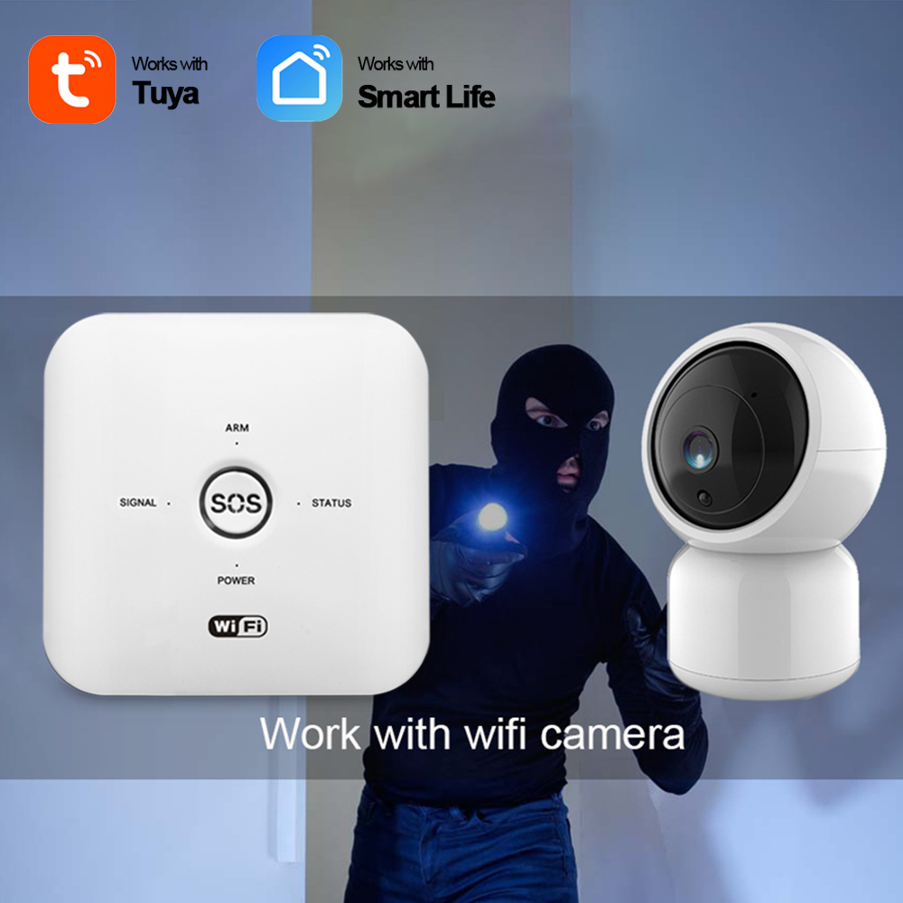 2024 Door Open Alarm Tuya Smart Passive Infrared Sensor 2G/4G GSM+WIFI Alarme System Kit IP Camera (Optional)