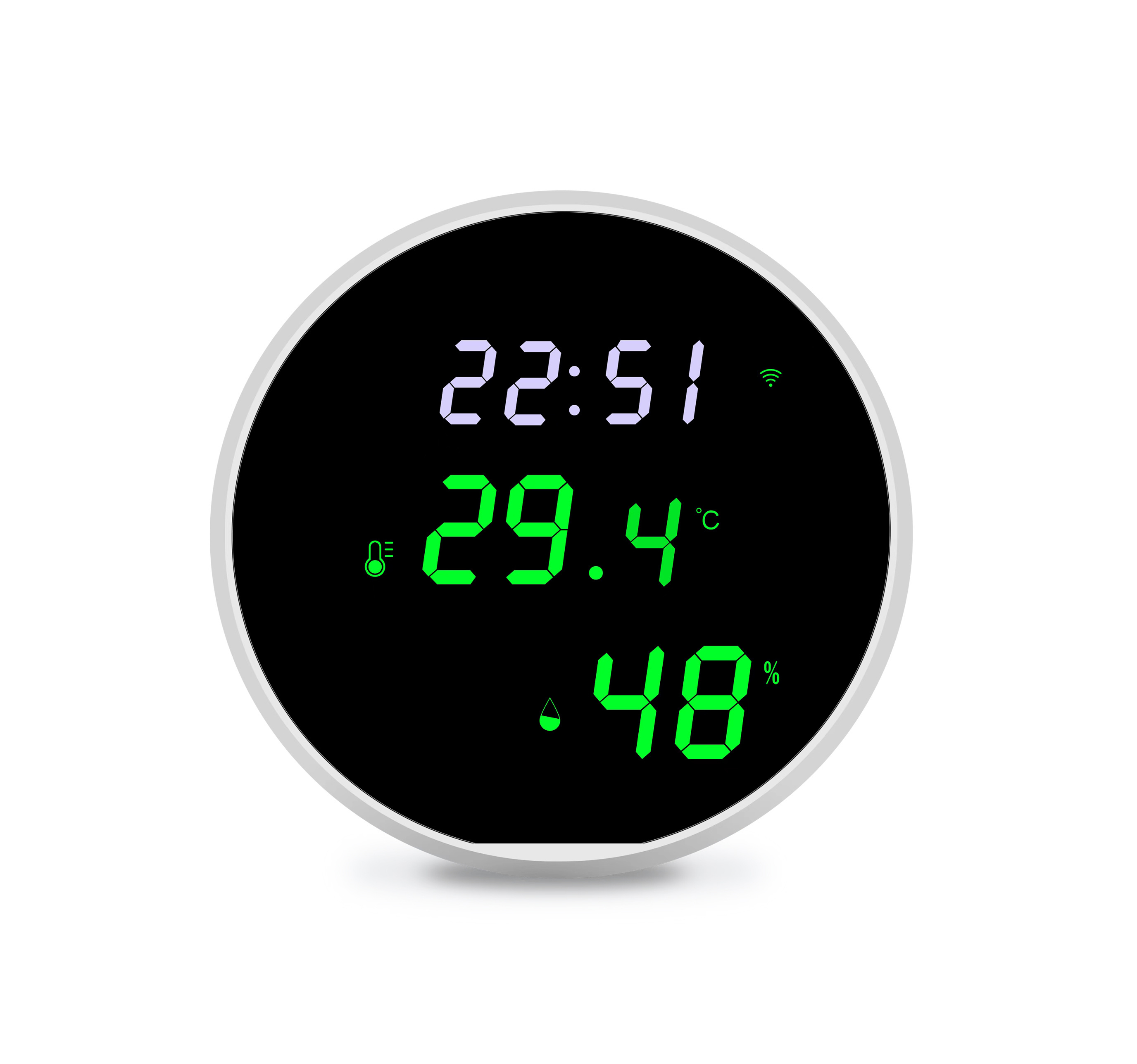 Thermometer  Hygrometer Rechargeable USB Tuya WIFI Capteur de TempErature et Humidite avec Ecran LCD