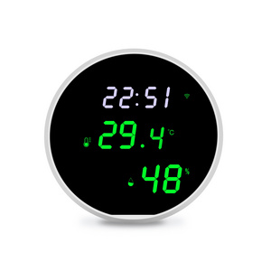 Thermometer  Hygrometer Rechargeable USB Tuya WIFI Capteur de TempErature et Humidite avec Ecran LCD