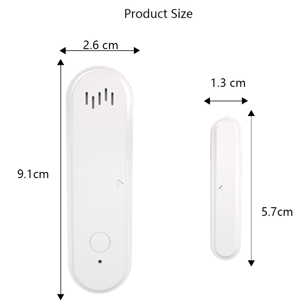 Support Arm/Disarm Tuya WIFI Window Magnetic Sensor 80db Door Sensor with Alarm Sound for Home Security