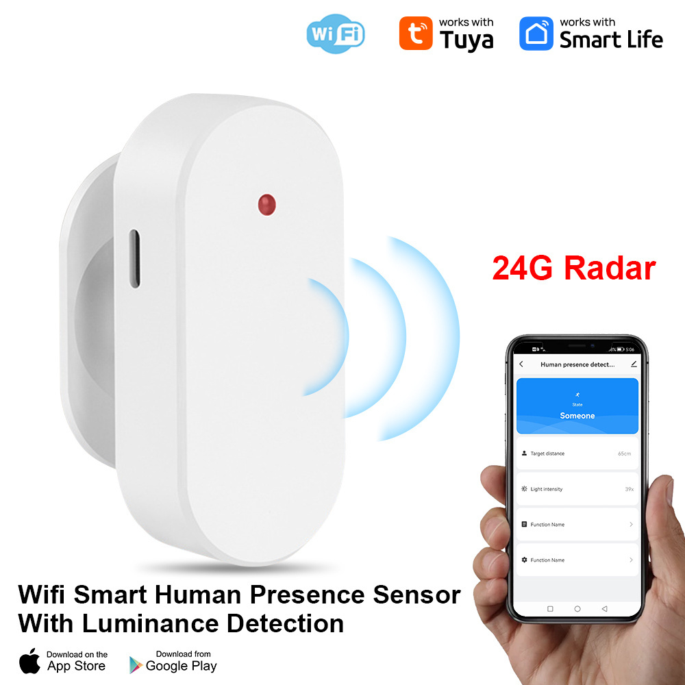 Tuya WiFi/Zigbee Human Presence Detector 24G Radar Distance Detection Smart Human Body PIR Sensor Support Voice Control