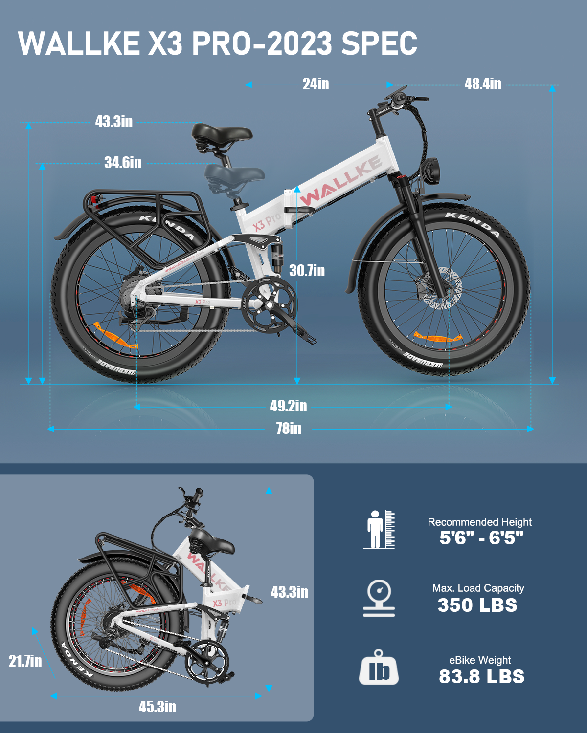 2024 Wallke fastest electric bicycle 1000w move ebike bicicletas mountain white bike 26 29 inch fat tyre