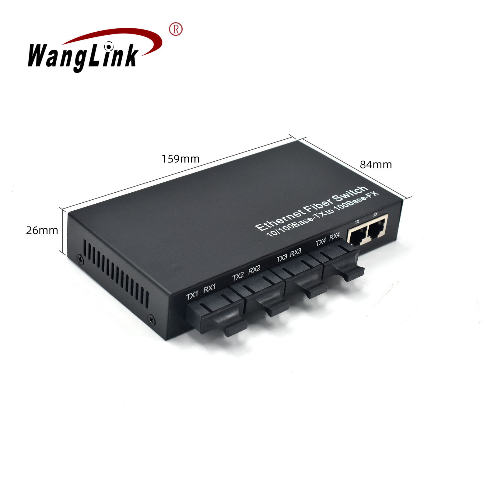 Wanglink megbit 4 fiber ports 2 ethernet ports single mode single fiber cctv media converter