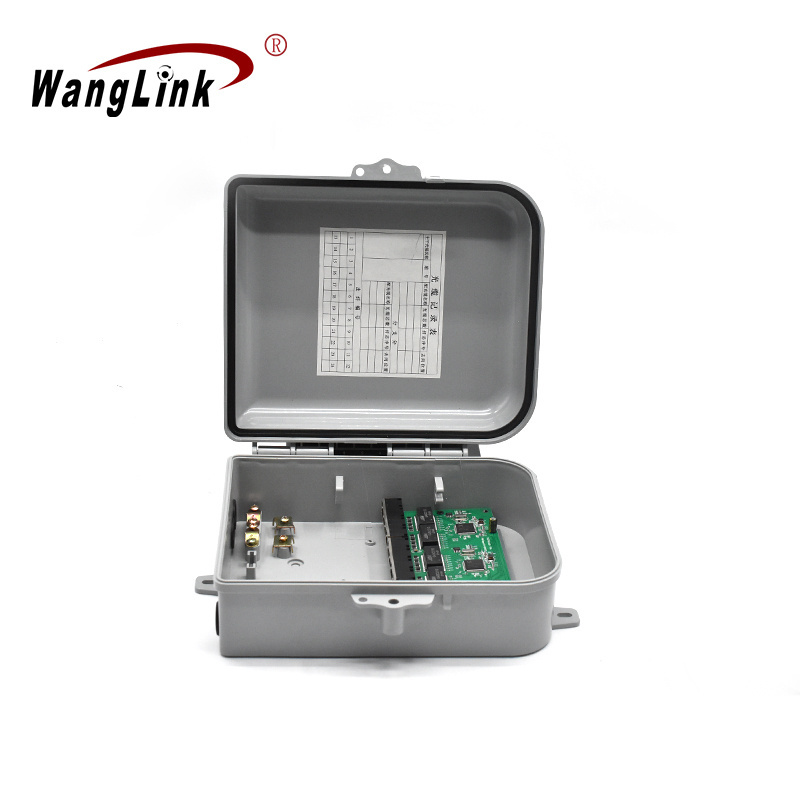 Wanglink waterproof outdoor 8 Ports 10/100/1000Mbps reverse Poe switch 2 Ports 1.25G SC fiber ports transceiver