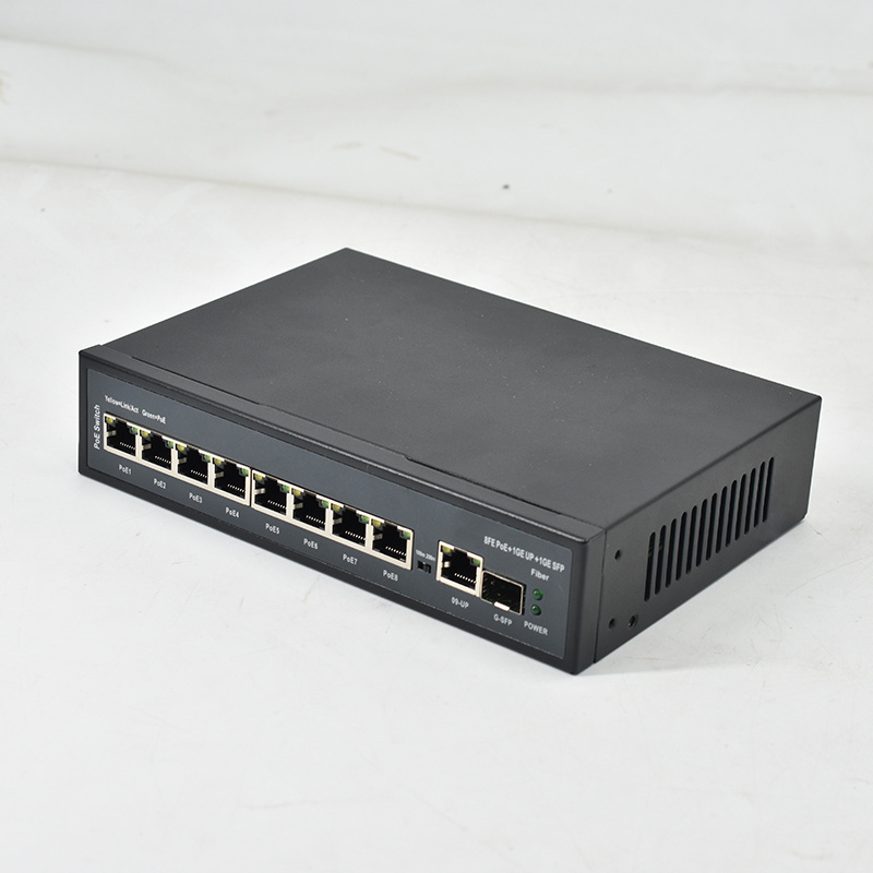 POE Switch 10/100Mbps 8 Ports Ethernet POE Switch with SFP Fiber Port Support Vlan for IP Camera NVR