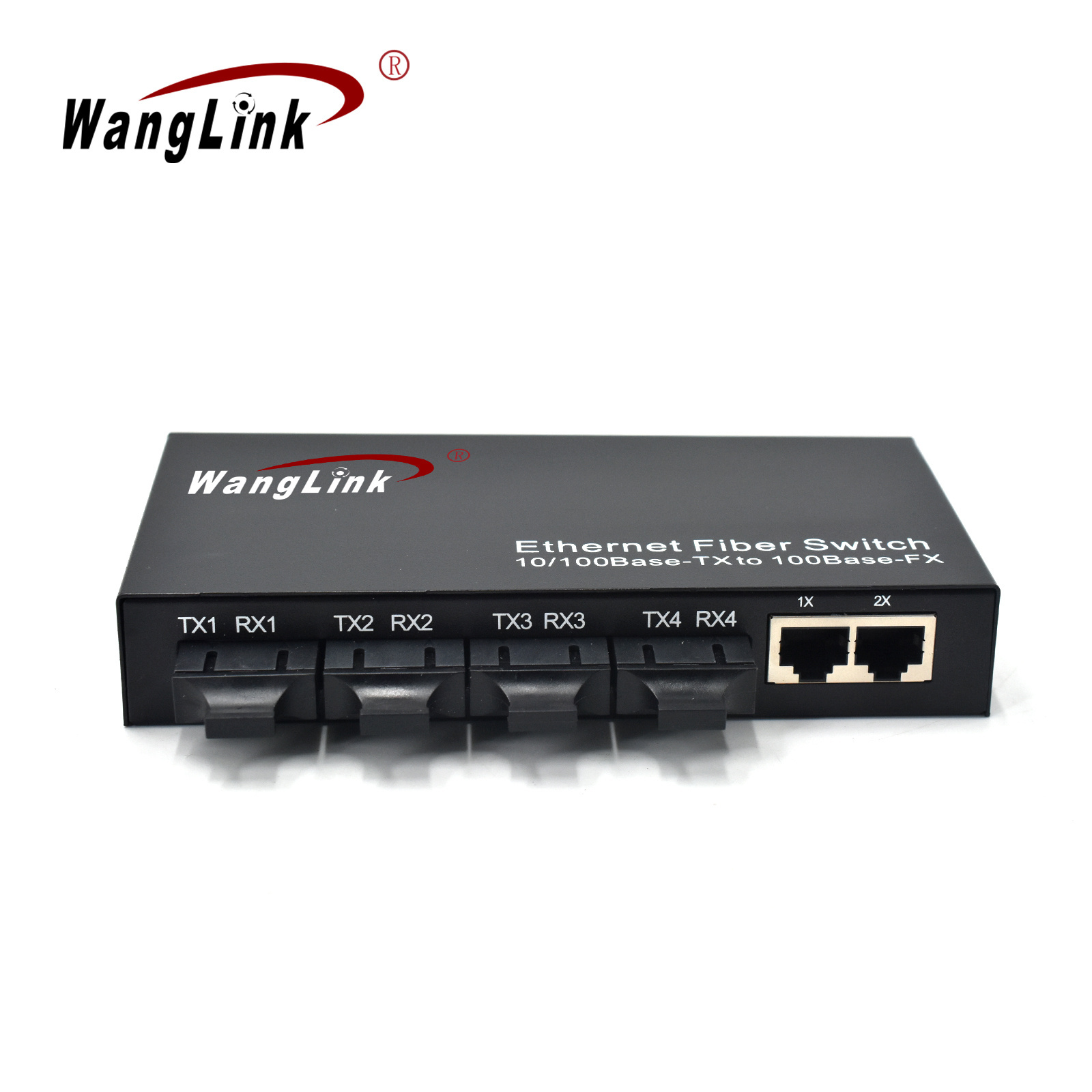 Wanglink megbit 4 fiber ports 2 ethernet ports single mode single fiber cctv media converter