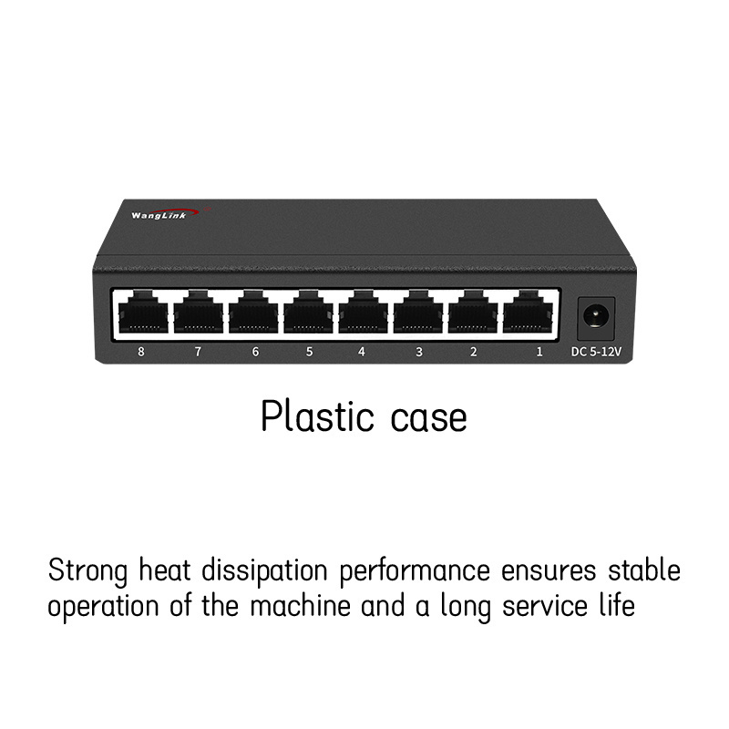 Wanglink Hotsale Unmanaged Hub Network Switch Gigabit 8 Port Ethernet Switch with Metal Housing