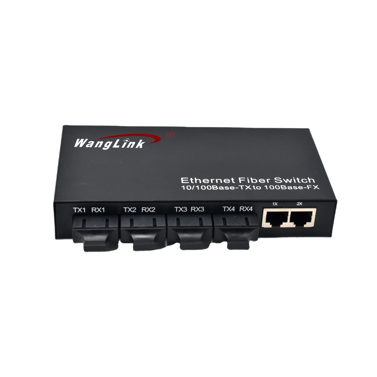 Wanglink megbit 4 fiber ports 2 ethernet ports single mode single fiber cctv media converter