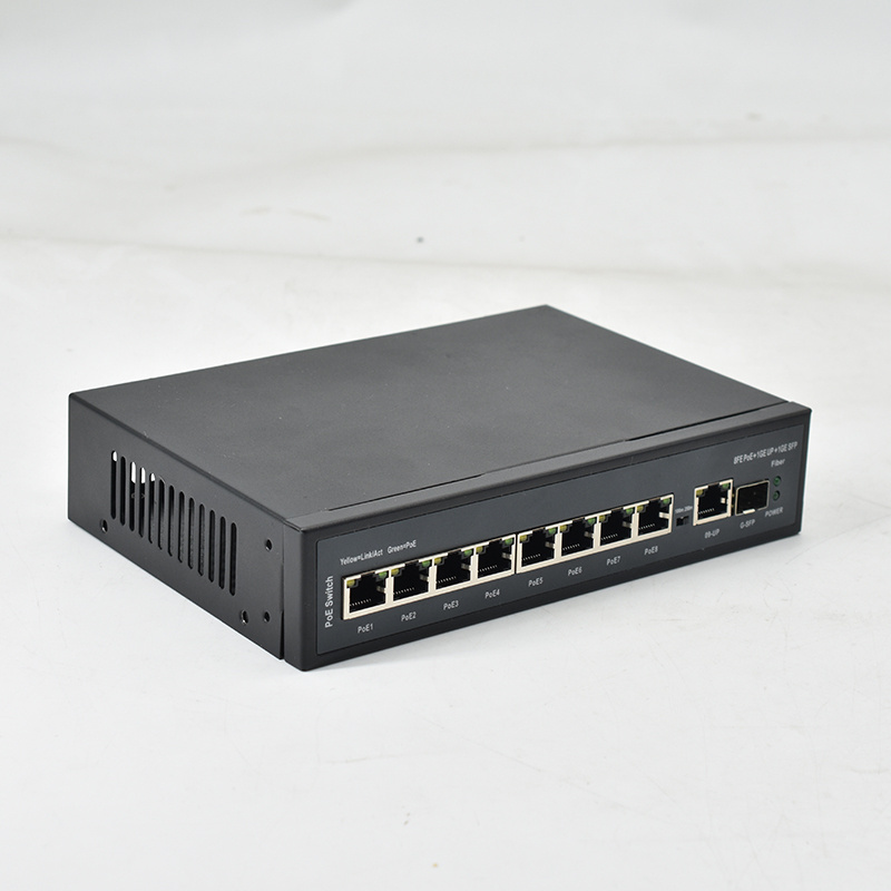 POE Switch 10/100Mbps 8 Ports Ethernet POE Switch with SFP Fiber Port Support Vlan for IP Camera NVR