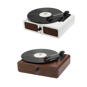 Customize Logo 3 Speed Antique Wooden Built in Stereo Speaker Vinyl Record Turntable