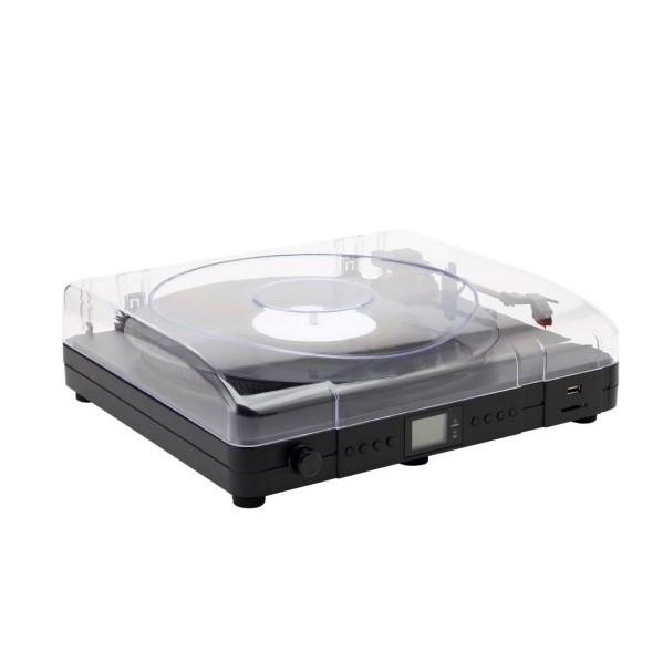 Big Platter LCD phono with transparent dust cover turntable with LCD screen vinyl record player turntable Vinyl Record Turntable