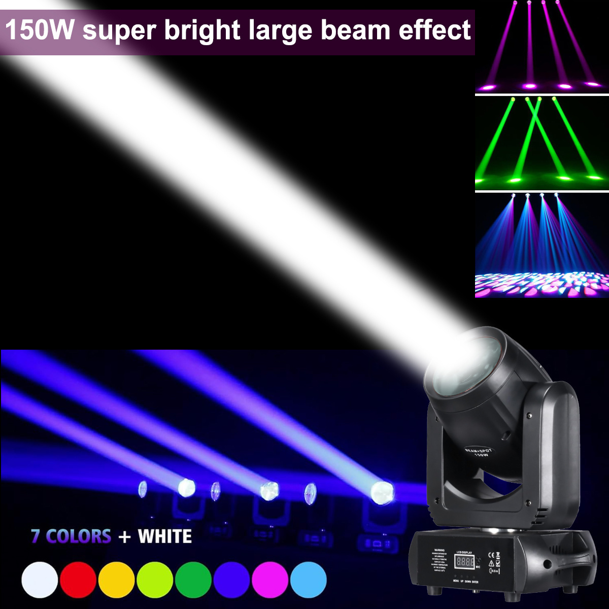 WANRAYW Factory Price 7 Gobo 7 Color Disco Party Lights with 150W LED Moving Head Beam Spot Light