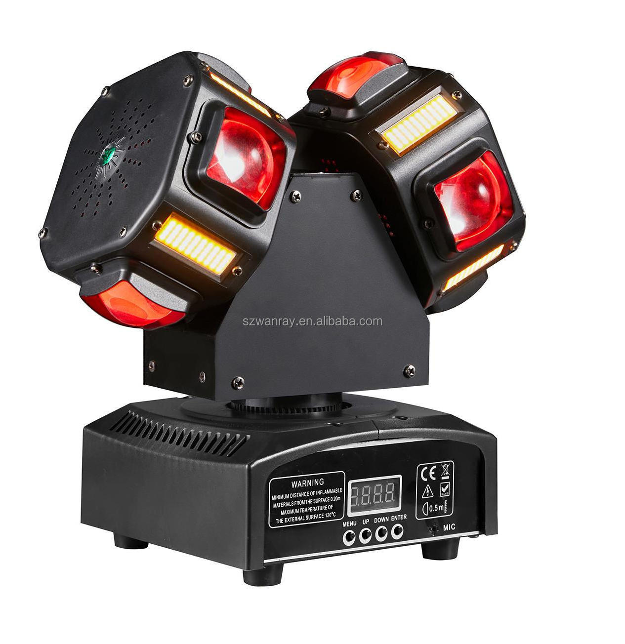 WANRAY Lighting New Coming Dazzling RGBW 8*10w Laser LED Beam Moving Head Infinite Rotation Dj Lights