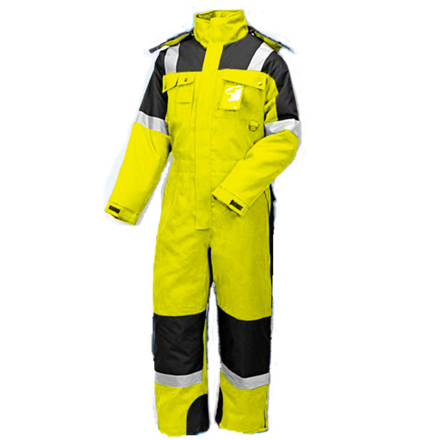 hi vis mens windproof insulated seaman offshore coveralls fluorescent yellow winter boiler suit coveralls