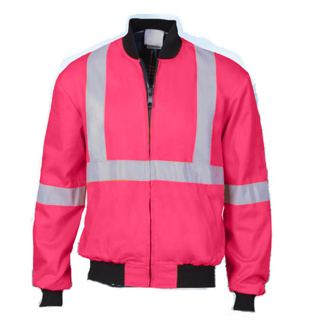 wholesale Hi Vis customize Bomber Jacket pink safety reflective jackets