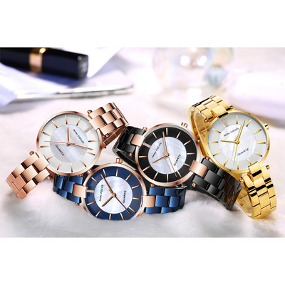 Luxury OEM Logo Stainless Steel Alloy Quartz Wrist Women and Lady Watch With Japan movement