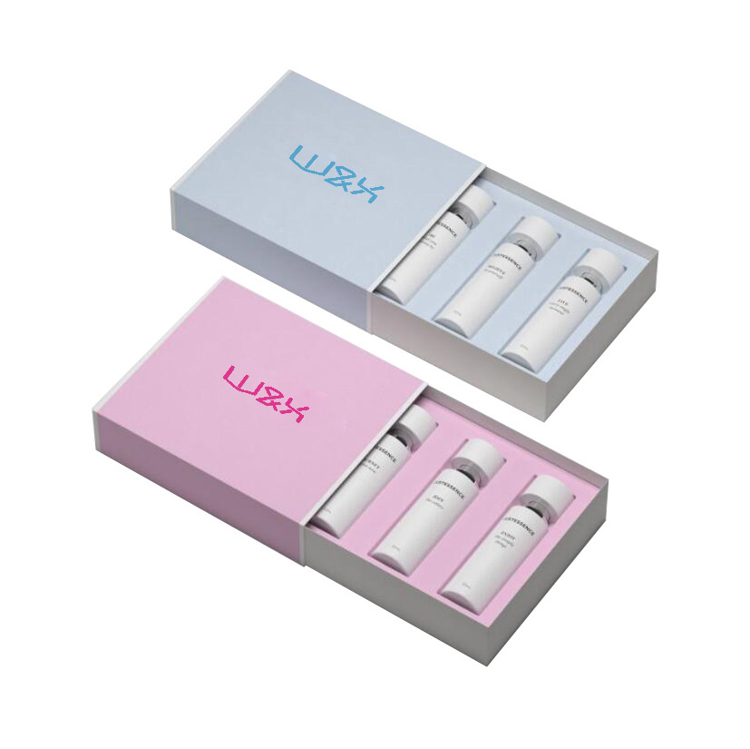 Luxury Custom Logo Perfume Sample Cosmetic Packaging Cardboard Slide Drawer Box with Foam Insert