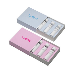 Luxury Custom Logo Perfume Sample Cosmetic Packaging Cardboard Slide Drawer Box with Foam Insert