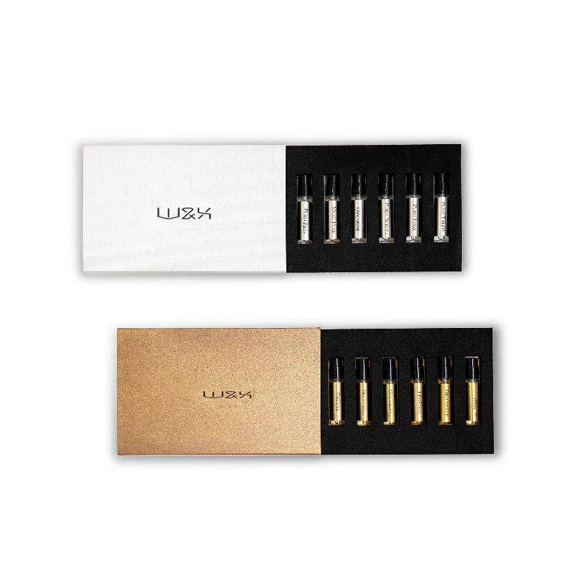 Luxury Custom Logo Perfume Sample Cosmetic Packaging Cardboard Slide Drawer Box with Foam Insert