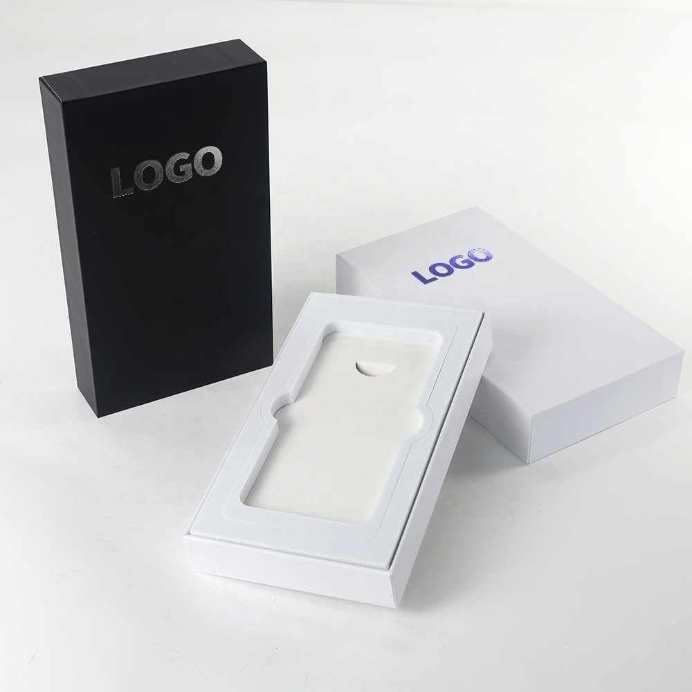 High Quality Custom Foil Logo Mobile Phone Packaging Box with Foam Insert