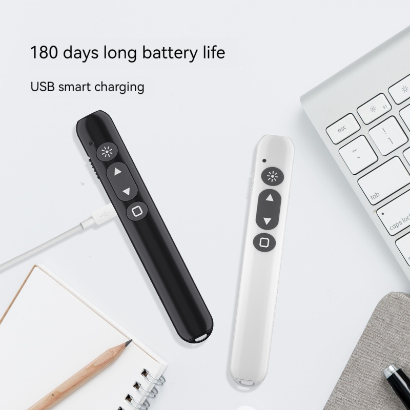 USB rechargeable laser flip pen ppt remote control projector class meeting lecture electron presenter laser pointer