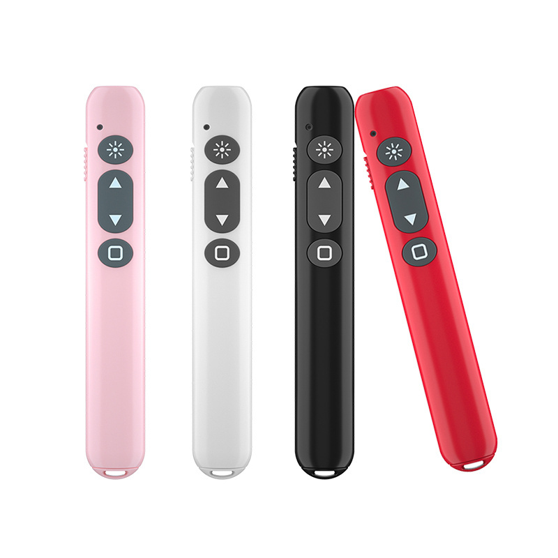 2.4G wireless remote control PPT page turning USB rechargeable red class 2 laser pointer