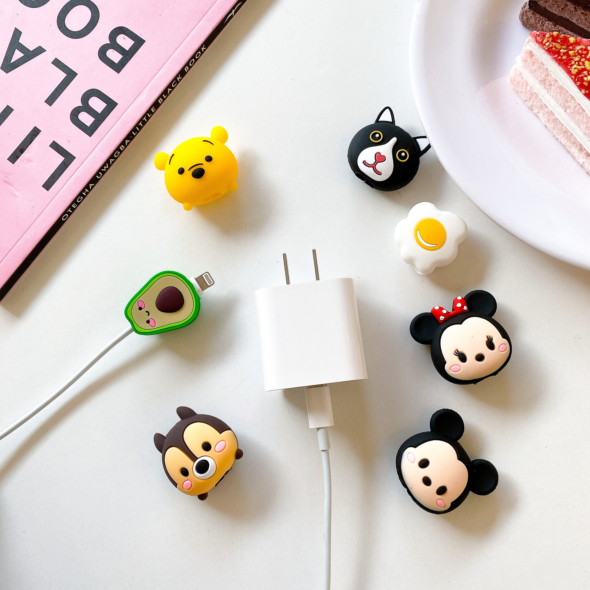 cable protectors creative doll cartoon Anti-break cable protectors data cable silicone protective sleeve