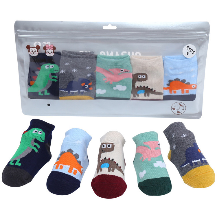 Manufacturers direct sales boy's cartoon baby socks cute thin model point glue non-slip socks