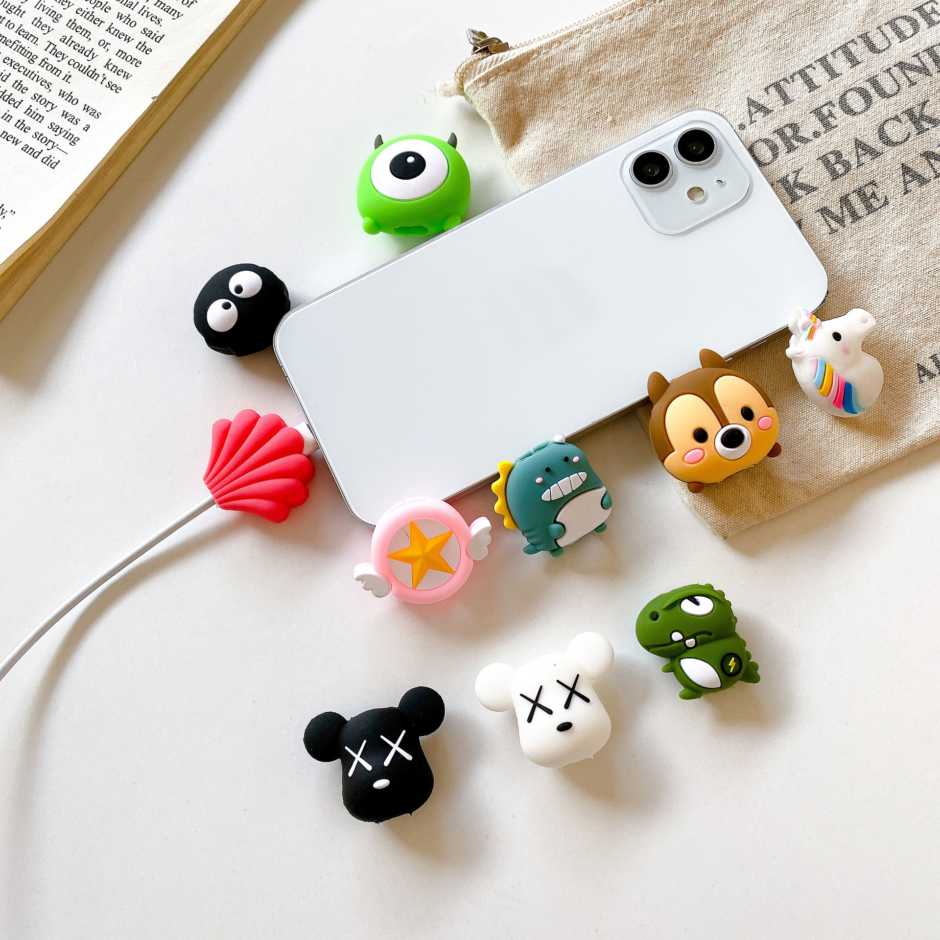 cable protectors creative doll cartoon Anti-break cable protectors data cable silicone protective sleeve