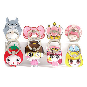 Cartoon cute ring buckle mobile phone holder totoro crown strawberry