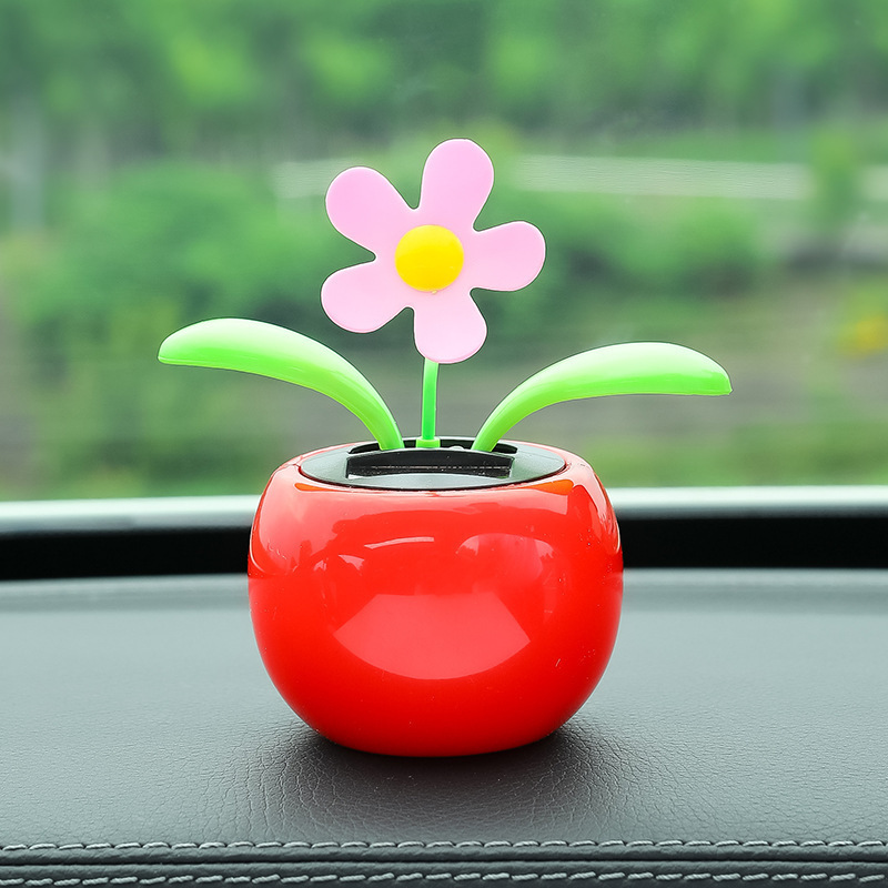 Funny Solar Powered Dancing Flower Dashboard Ornaments Swinging Toy Car Accessories Auto Interior Decoration Gifts For Friend