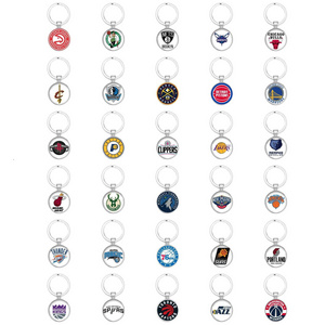 Basketball Team Major League Club Jewel Metal Keychain Lakers Rocket 76ers Player Logo Model Keychain