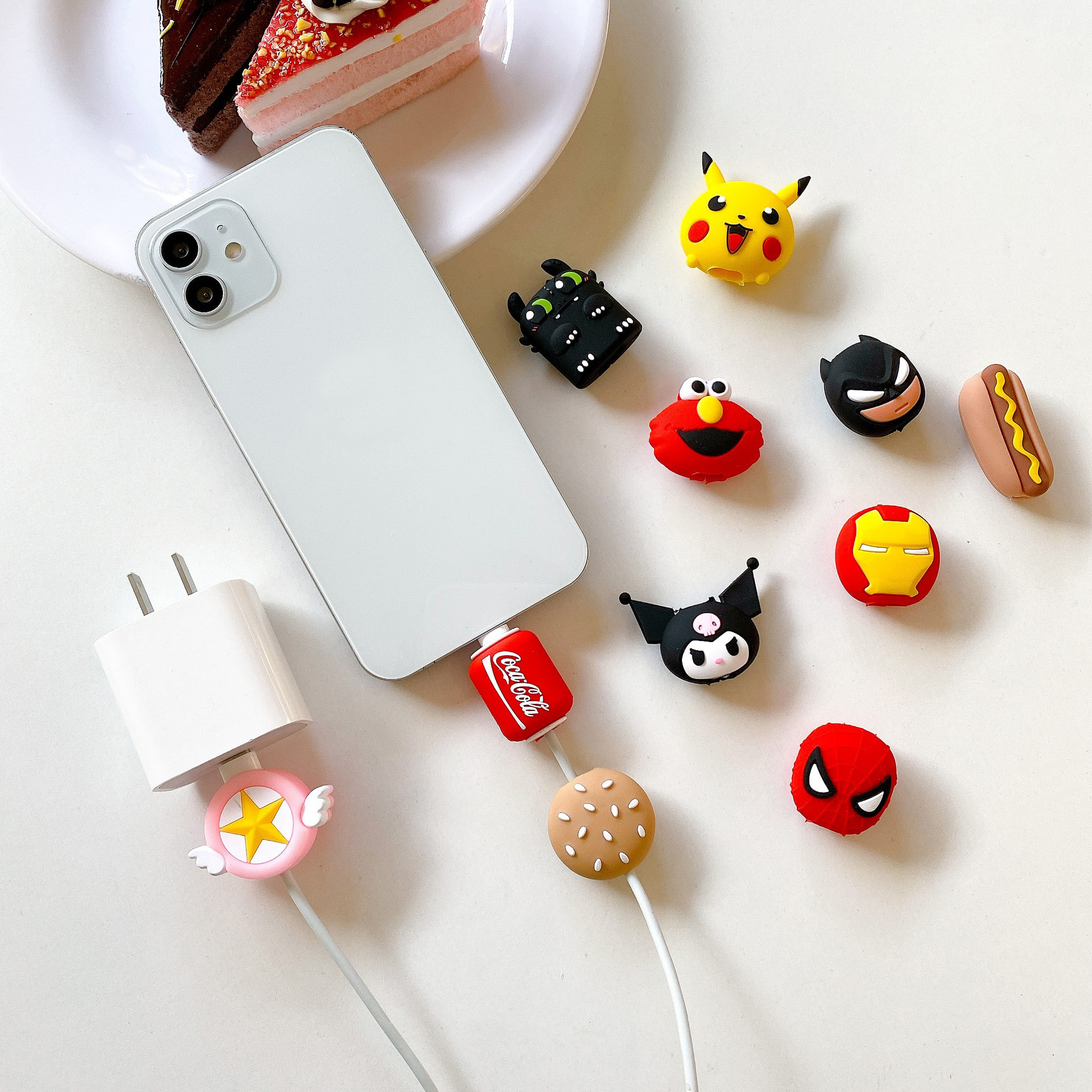 cable protectors creative doll cartoon Anti-break cable protectors data cable silicone protective sleeve