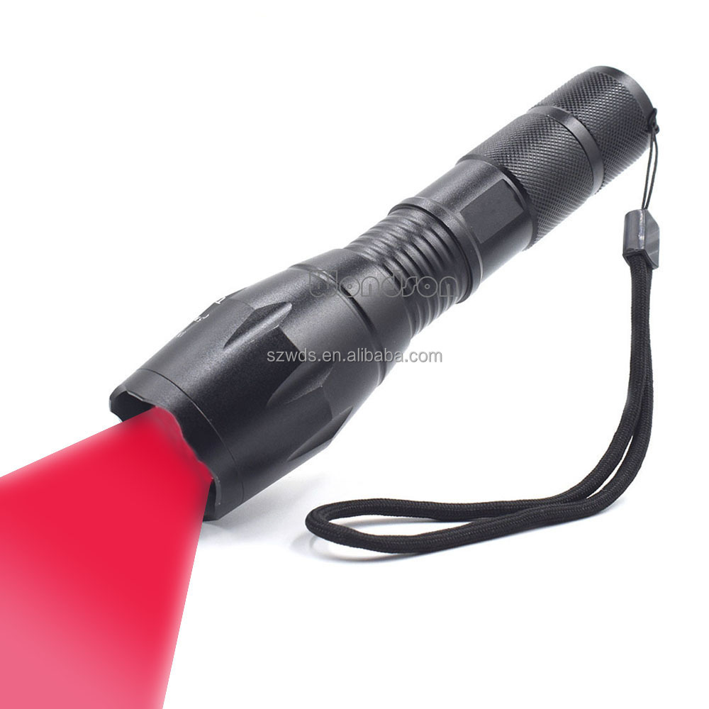 Zoomable Red Light LED Flashlight for Aviation Astronomy Camping Hunting Turtle Watching