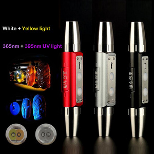 10 Watts LEDs Light Torch UV Yellow White 365nM 395nM Amber Jade USB Flashlight