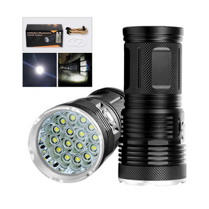 Waterproof Handheld 32000 lumens 16 LED White 18650 Rechargeable Li-ion Battery Flashlight