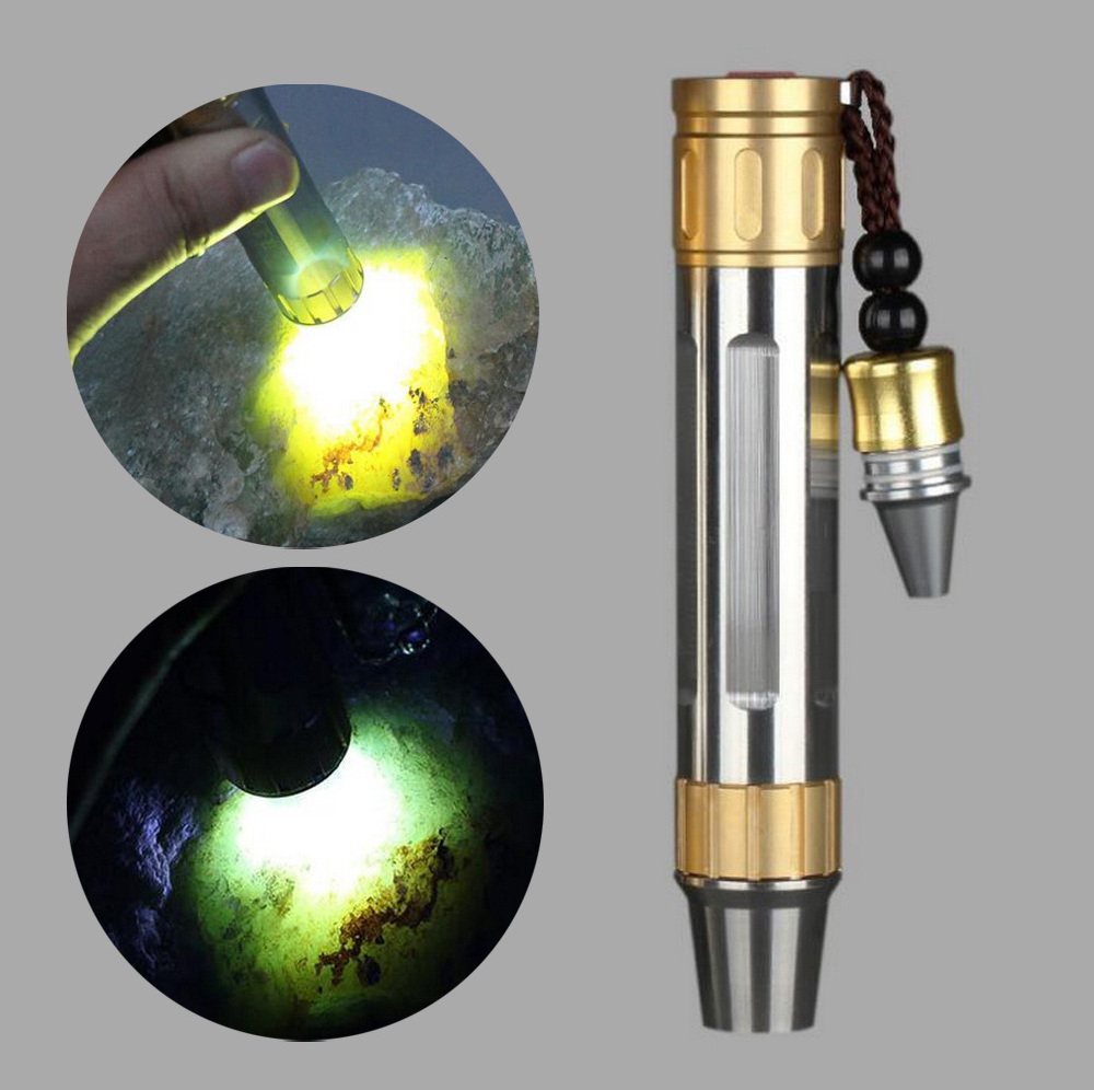 5W Jade Flashlight Stainless Steel LED Yellow light Jewelry Rechargeable Torch with Small Head