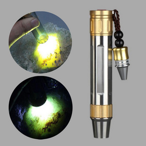 5W Jade Flashlight Stainless Steel LED Yellow light Jewelry Rechargeable Torch with Small Head