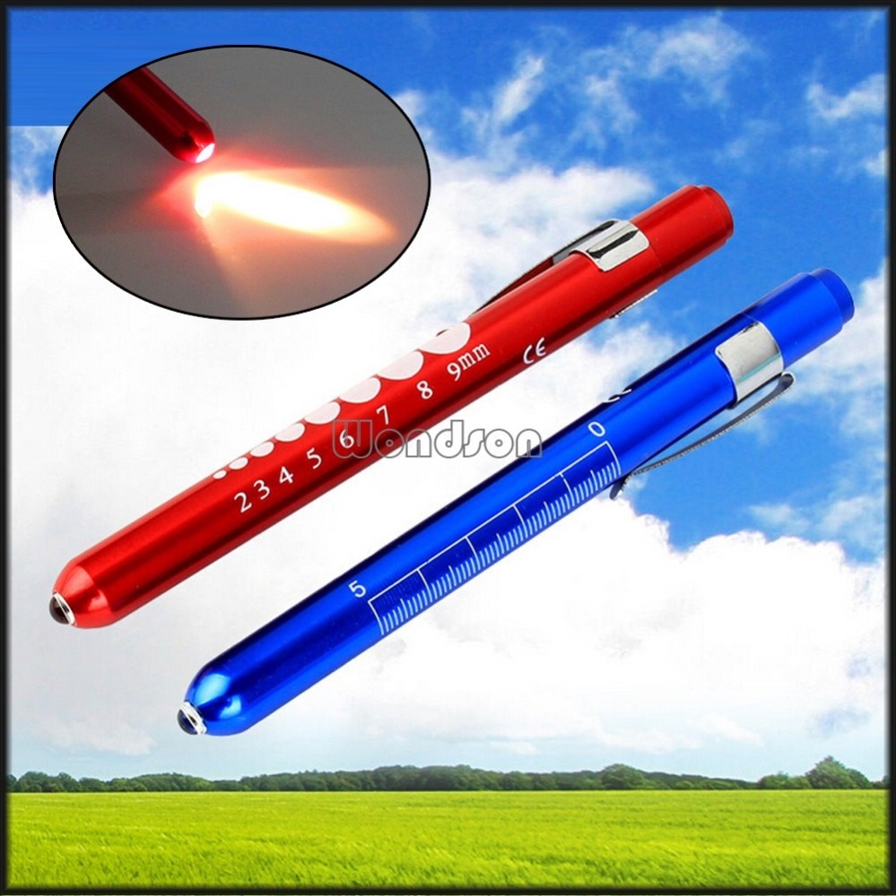 Medical EMT Surgical Penlight Flashlight With Scale First Aid Torch Pen Light